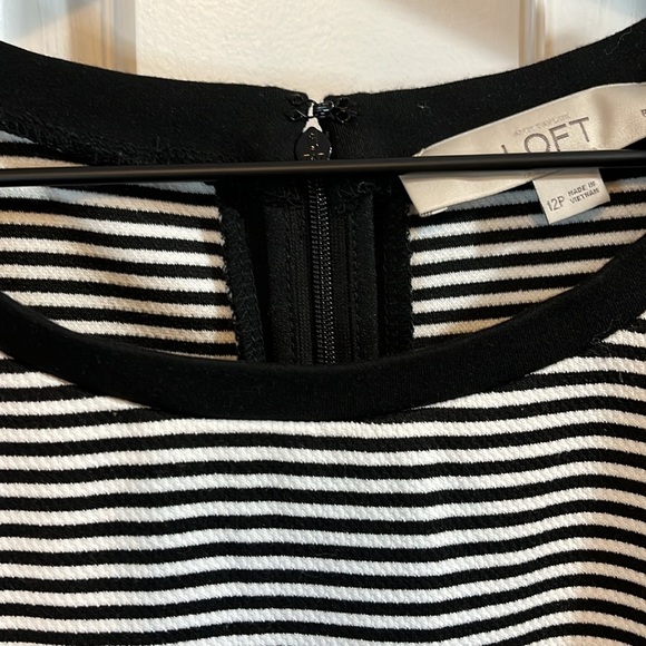 Loft Thick Knit Short Sleeve Structured Career Mini Dress - Size 12P - Picture 3 of 11